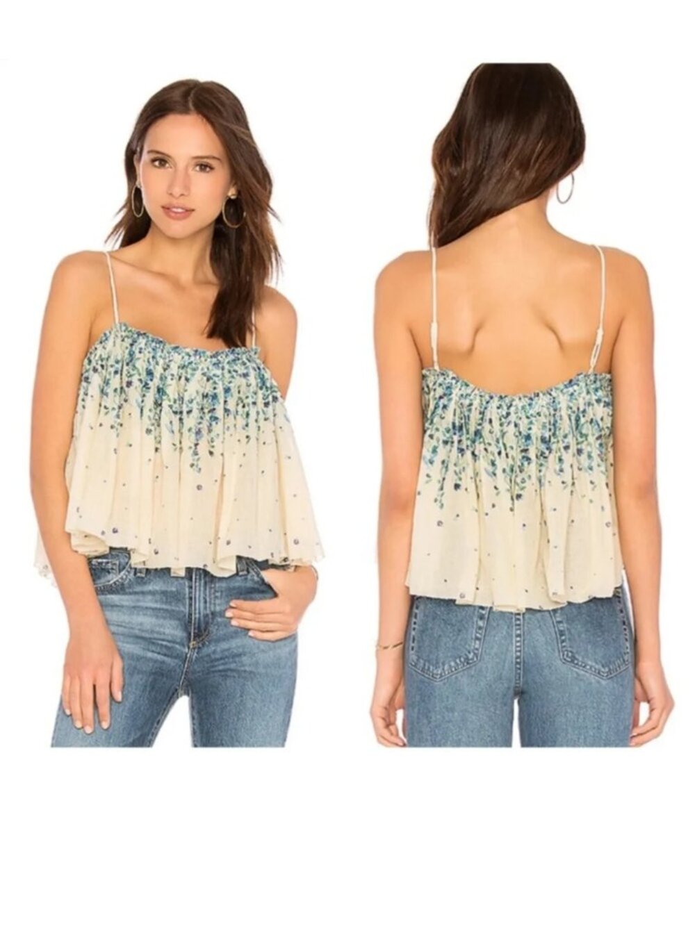 Free People - flowy cottage core / boho top